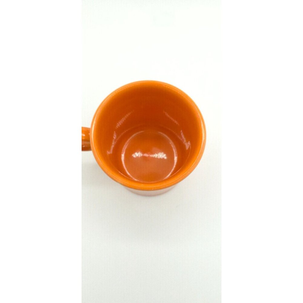 Vintage Fiestaware Tom Turkey Orange Ceramic Coffee Mug Homer Laughlin Retro Kit - Picture 4 of 6